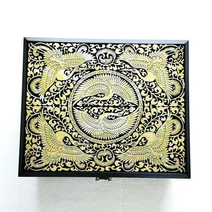 Elegant Black Mother of Pearl and Wood Keepsake Box - Unique Decorative Storage for Thoughtful Gifts for Him- Très Elite- Très Elite