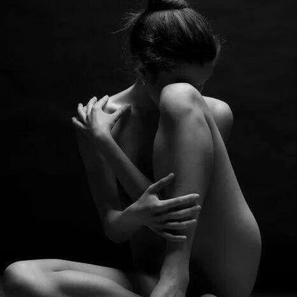 Elegant Black Nude Reflection Canvas Art - Transform Your Bedroom Aesthetics..