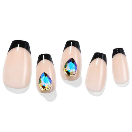 Elegant Black Paradise Gel Nail Art Kit - Complete Set with 30 Tips and Essential Tools - Très Elite