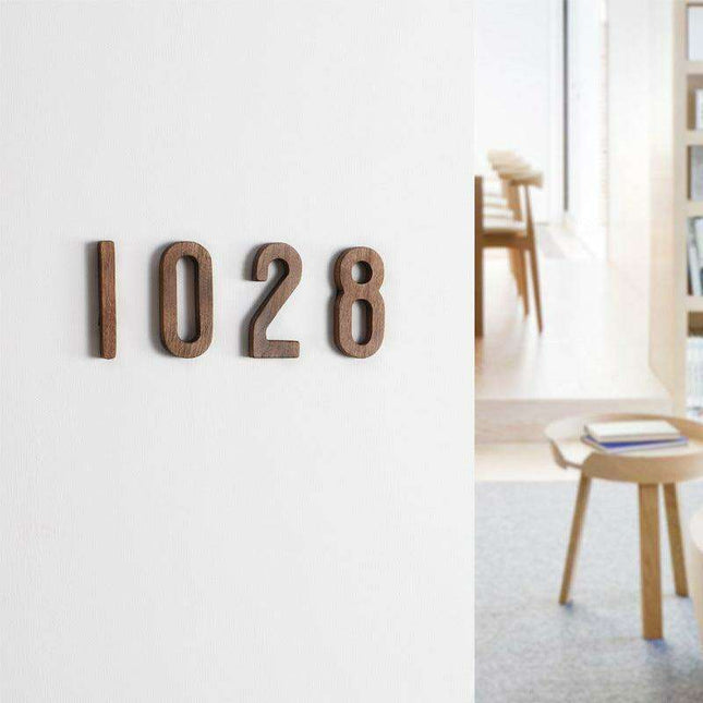 Elegant Black Walnut Nordic Address Sign