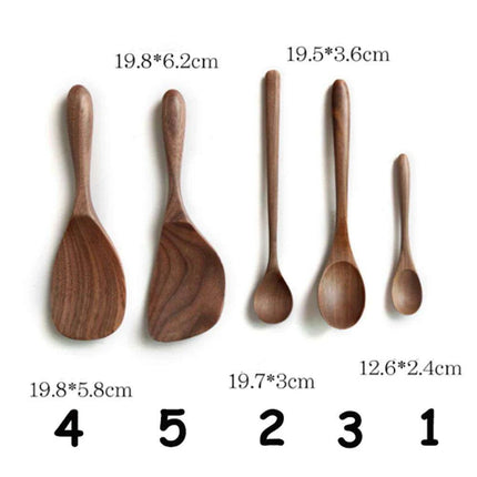 Elegant Black Walnut Spoon - Perfect for Desserts, Coffee, and Honey - Très Elite