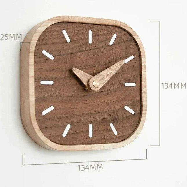 Elegant Black Walnut Table Clock - Modern Scandinavian Design