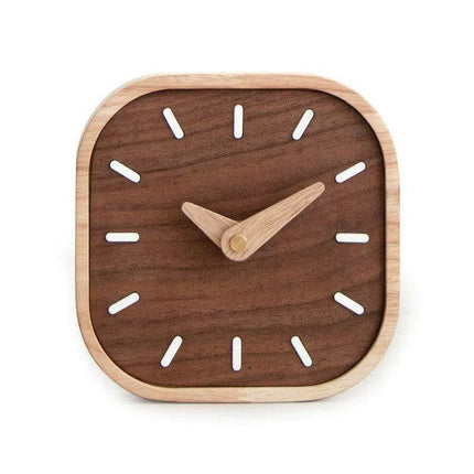 Elegant Black Walnut Table Clock - Modern Scandinavian Design..