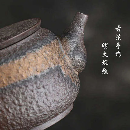 Elegant Blackwood-Handled Iron Glazed Japanese Kung Fu Teapot - Très Elite