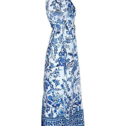 Elegant Blue Floral Summer Dress for Effortless Chic