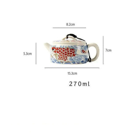 Elegant Blue and White Porcelain Kung Fu Teapot for Luxurious Tea Experiences - Très Elite