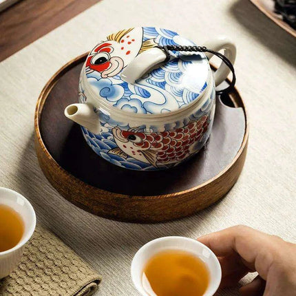 Elegant Blue and White Porcelain Kung Fu Teapot for Luxurious Tea Experiences - Très Elite