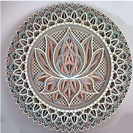 Elegant Bohemian Lotus Mandala Metal Wall Art for a Serene Home Atmosphere - Très Elite