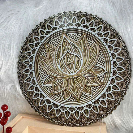 Elegant Bohemian Lotus Mandala Metal Wall Art for a Serene Home Atmosphere - Très Elite