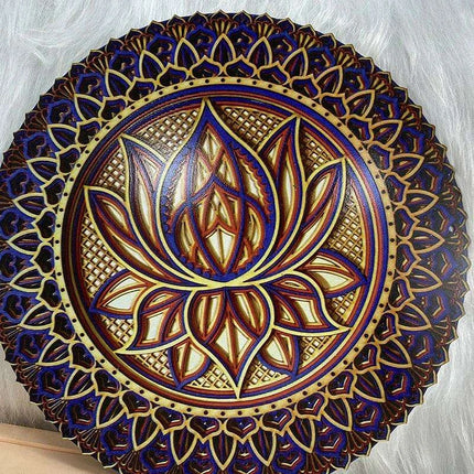 Elegant Bohemian Lotus Mandala Metal Wall Art for a Serene Home Atmosphere - Très Elite