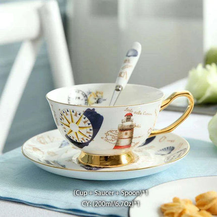 Elegant Bone China Tea and Coffee Service - Premium Porcelain Teapot, Creamer, Sugar Bowl, and Cups for Luxurious Teatime Gatherings - Très Elite