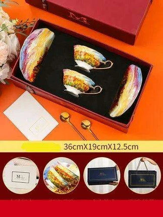 Elegant Bone China Tea and Coffee Set for Two - Savor Every Sip in Style..