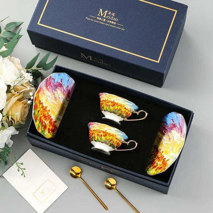 Elegant Bone China Tea and Coffee Set for Two - Savor Every Sip in Style - Très Elite