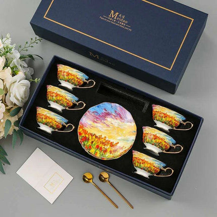 Elegant Bone China Tea and Coffee Set for Two - Savor Every Sip in Style - Très Elite