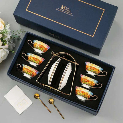 Elegant Bone China Tea and Coffee Set for Two - Savor Every Sip in Style - Très Elite