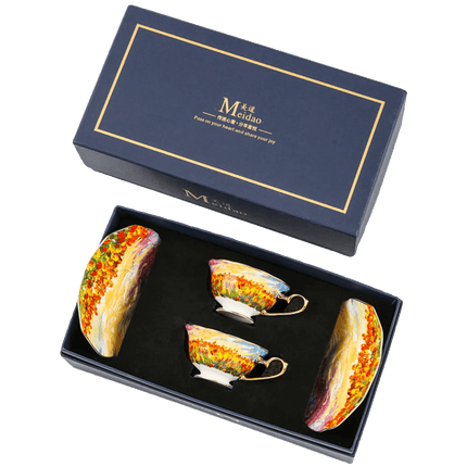 Elegant Bone China Tea and Coffee Set for Two - Savor Every Sip in Style - Très Elite
