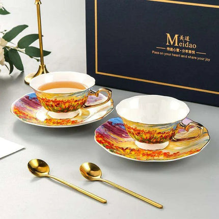 Elegant Bone China Tea and Coffee Set for Two - Savor Every Sip in Style - Très Elite