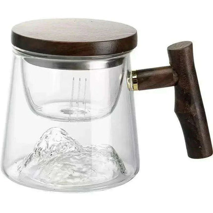 Elegant Borosilicate Glass Tea Mug with Infuser for Exceptional Brewing Delight - Très Elite