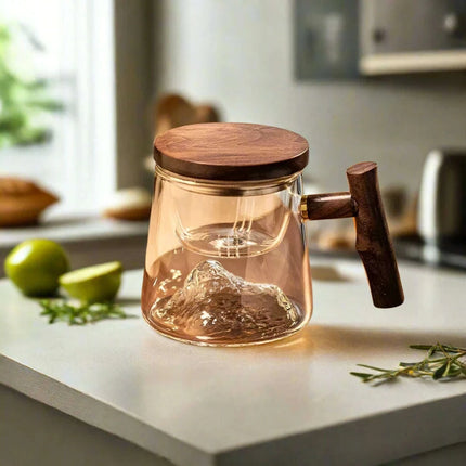 Elegant Borosilicate Glass Tea Mug with Infuser for Exceptional Brewing Delight - Très Elite