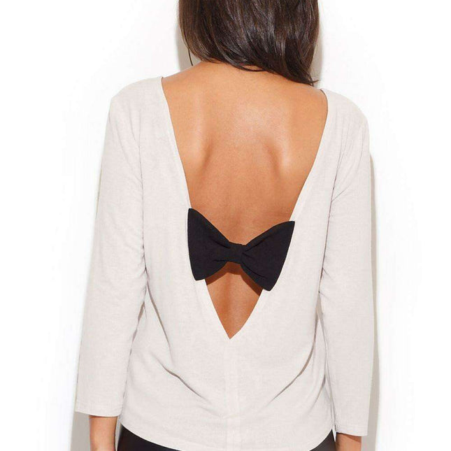 Elegant Bow-Back Detail Blouse
