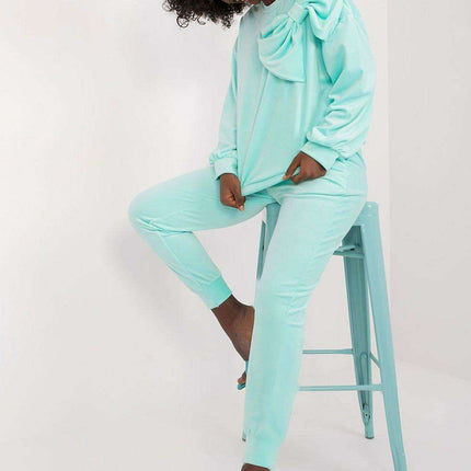 Elegant Bow Detail Velour Lounge Set Italy Moda Women - Très Elite