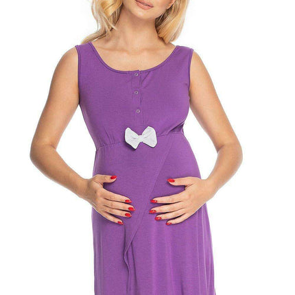 Elegant Bow Maternity & Nursing Nightgown for Comfort and Style