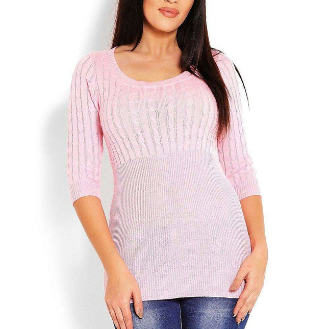 Elegant Braided Knit Jumper - Stylish and Comfortable Sweater