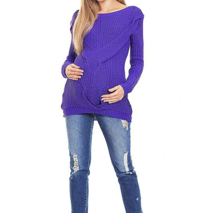 Elegant Braided Neck Sweater for Expecting Mothers - Très Elite