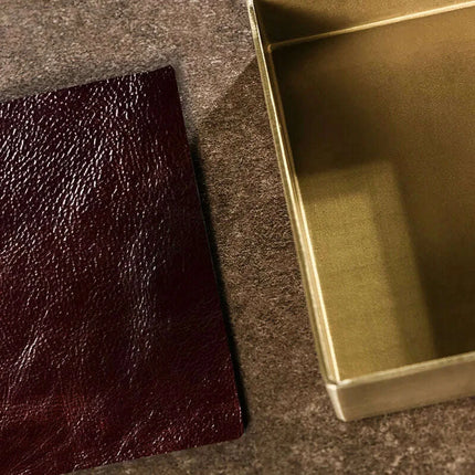 Elegant Brass & Leather Jewelry Organizer Tray Set for Stylish Storage - Très Elite