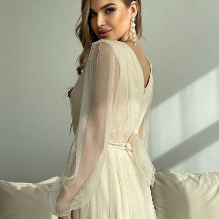 Elegant Brocade Mesh Midi Dress - Très Elite