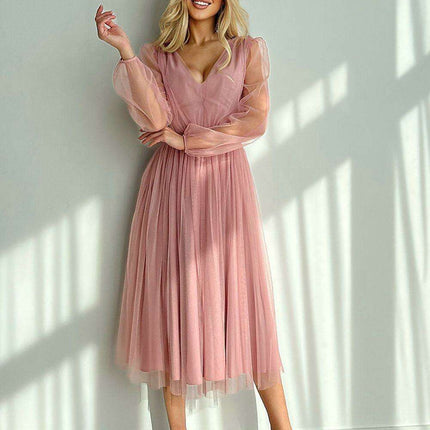 Elegant Brocade Mesh Midi Dress - Très Elite