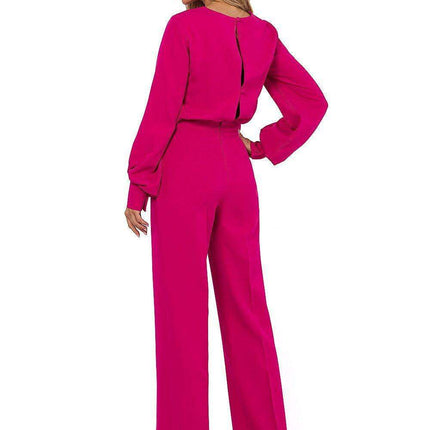 Elegant Buff-Sleeved Jumpsuit by Suit Moe - Très Elite