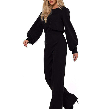 Elegant Buff-Sleeved Jumpsuit by Suit Moe