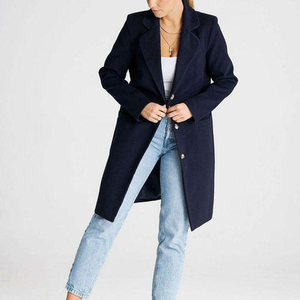 Elegant Button-Down Knee-Length Winter Coat - Très Elite