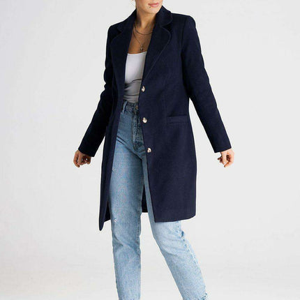 Elegant Button-Down Knee-Length Winter Coat - Très Elite