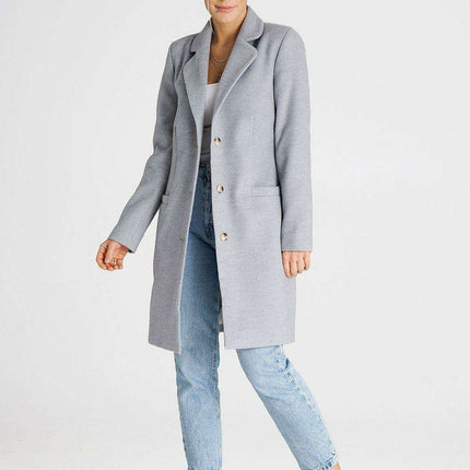 Elegant Button-Down Knee-Length Winter Coat