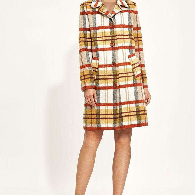 Elegant Button Up Overcoat With Classic Collar Design