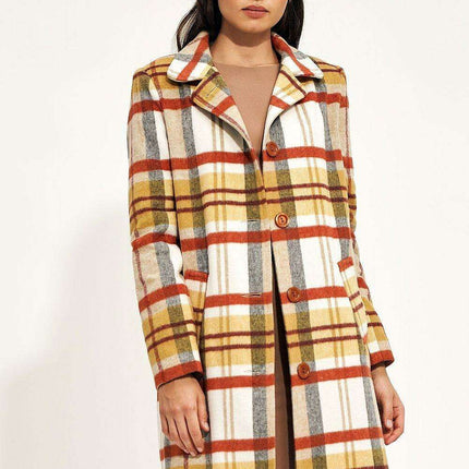 Elegant Button Up Overcoat With Classic Collar Design - Très Elite