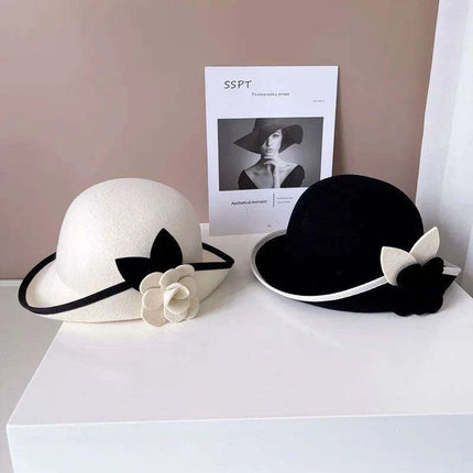 Elegant Camellia Wool Felt Top Hat - Women's Autumn/Winter Fashion Essential - Très Elite