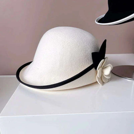 Elegant Camellia Wool Felt Top Hat - Women's Autumn/Winter Fashion Essential - Très Elite