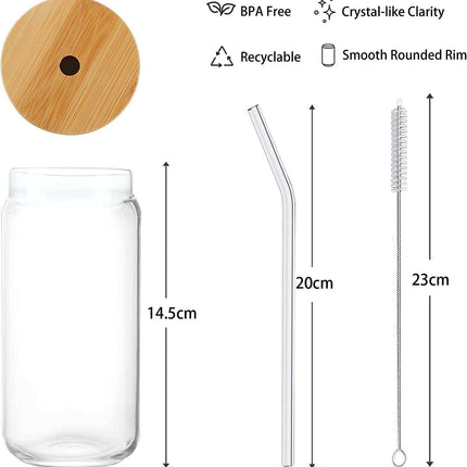 Elegant Can-Shaped Glass Tumbler Set - 4 Premium Cups for Luxurious Beverage Experiences - Très Elite