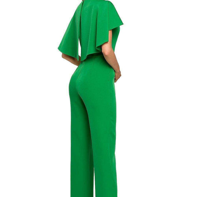 Elegant Cape-Style Jumpsuit - Made in EU