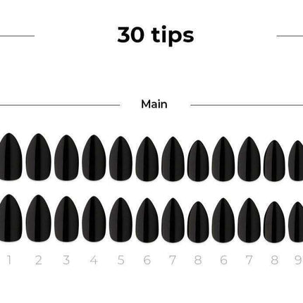 Elegant Carbon Black Gel Nail Kit with 30 Tips - Effortlessly Enhance Your Look - Très Elite
