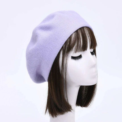 Elegant Cashmere Blend Beret - Trendy Winter Hat for Fashion-Forward Women - Très Elite