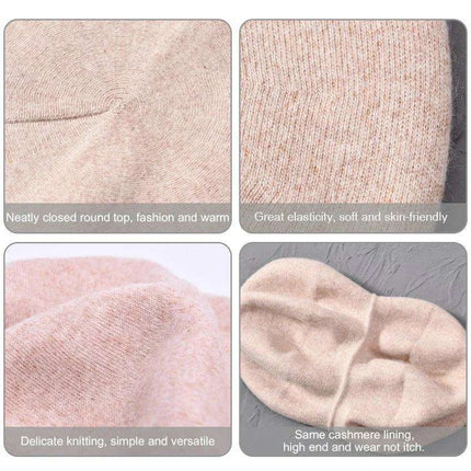 Elegant Cashmere Blend Beret - Trendy Winter Hat for Fashion-Forward Women - Très Elite