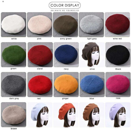 Elegant Cashmere Blend Beret - Trendy Winter Hat for Fashion-Forward Women - Très Elite