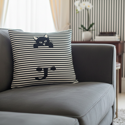 Elegant Cat-Themed Nursery Cushion Cover 45x45cm - Très Elite