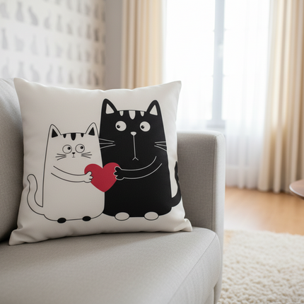 Elegant Cat-Themed Pillow Cover for Nursery - 45x45cm - Très Elite