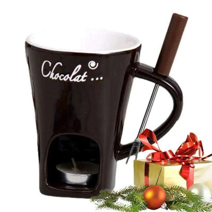 Elegant Ceramic Fondue Set with Butter Warmer for Decadent Dipping Experiences - Très Elite