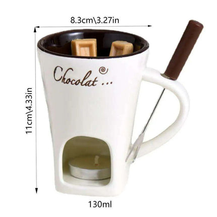 Elegant Ceramic Fondue Set with Butter Warmer for Decadent Dipping Experiences - Très Elite
